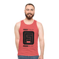 Geometric Frame Logo Tank Top — Minimal Black Square Emblem