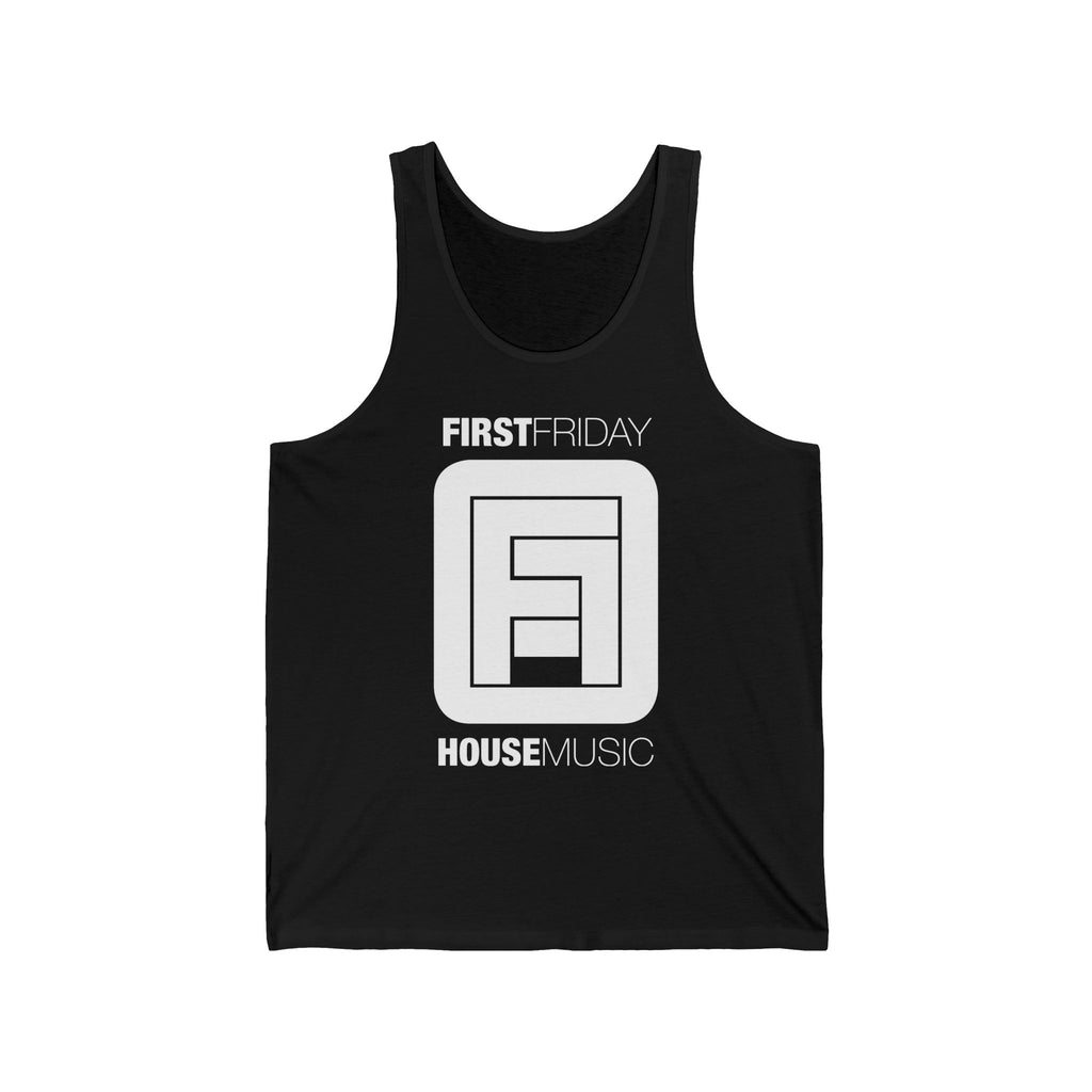 First Friday House Music Tank Top — Retro DJ Logo Clubwear