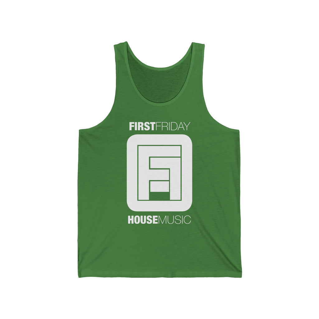 First Friday House Music Tank Top — Retro DJ Logo Clubwear