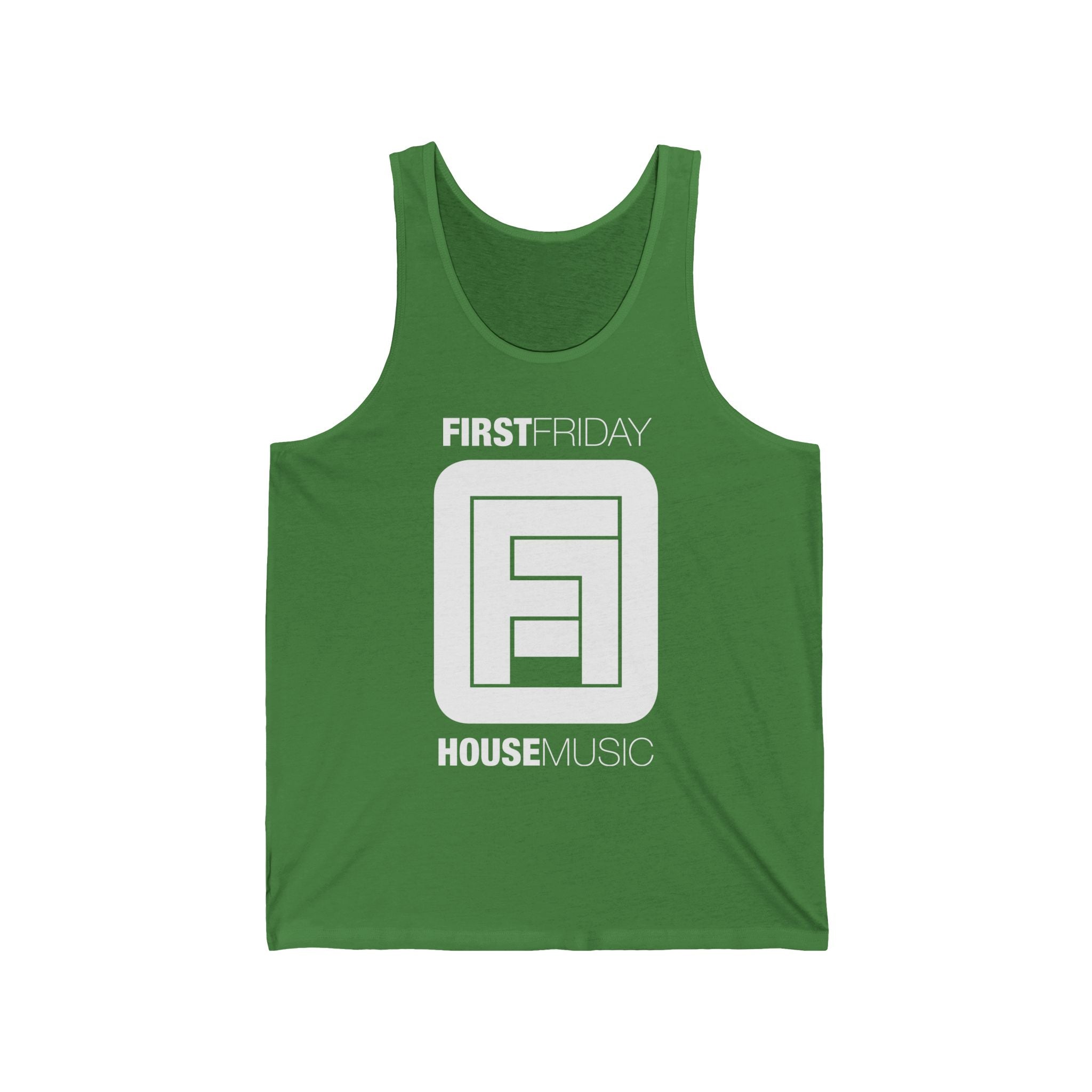 First Friday House Music Tank Top — Retro DJ Logo Clubwear