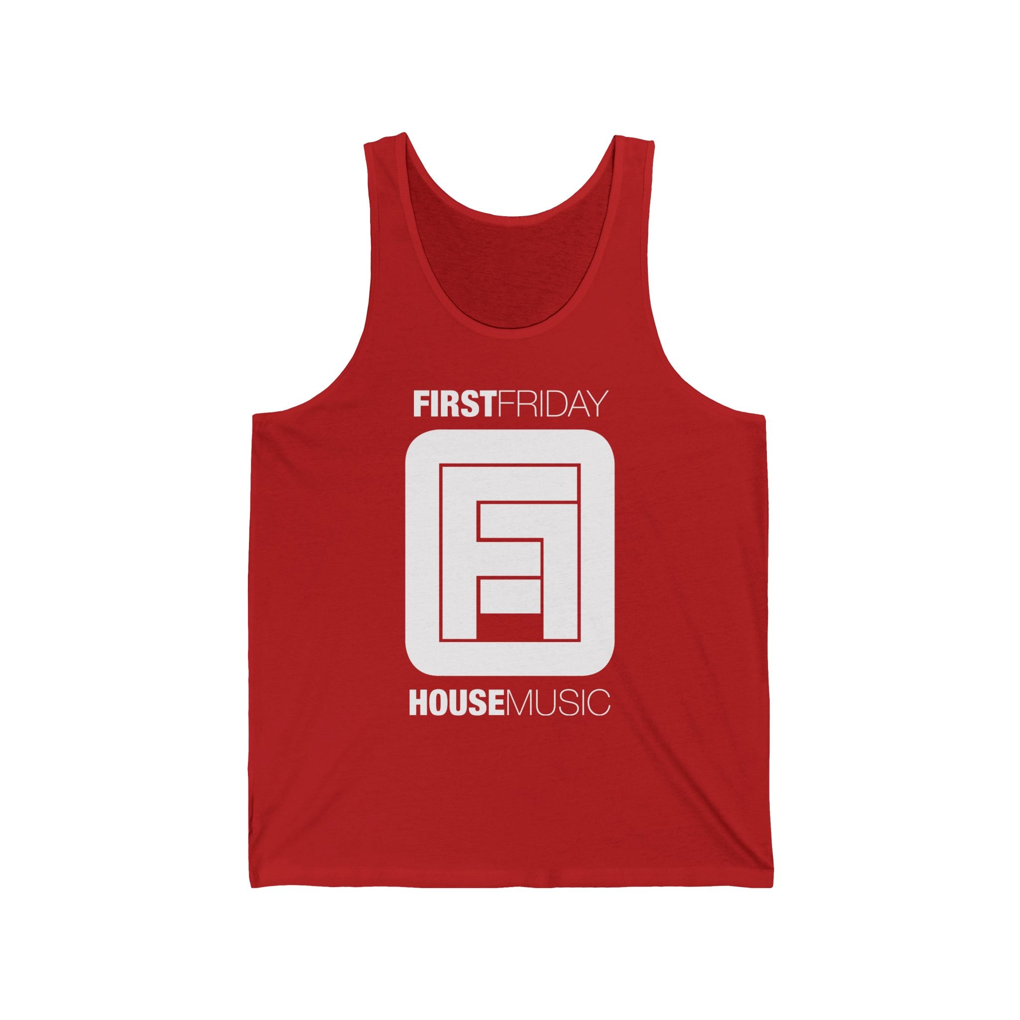 First Friday House Music Tank Top — Retro DJ Logo Clubwear