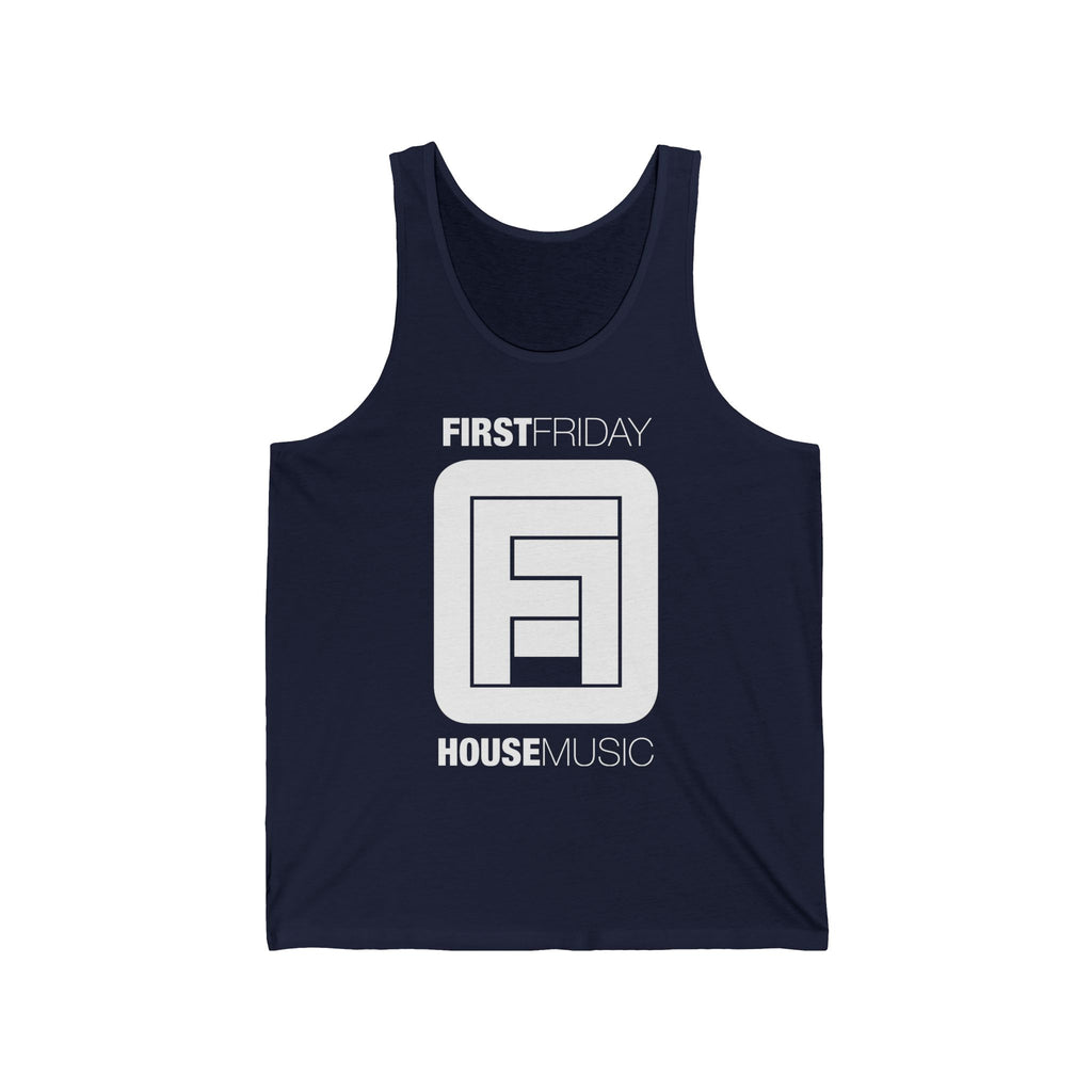 First Friday House Music Tank Top — Retro DJ Logo Clubwear