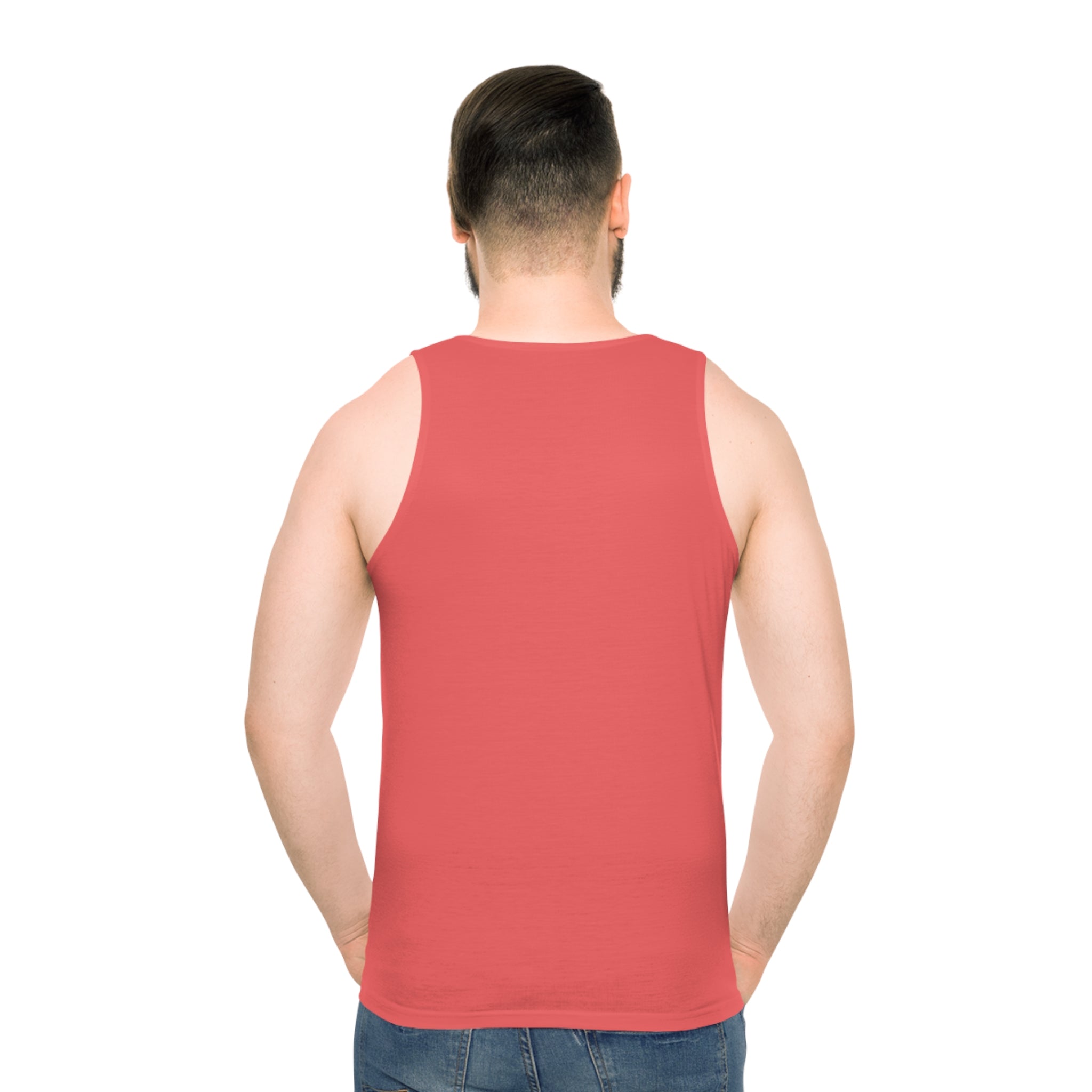 Geometric Frame Logo Tank Top — Minimal Black Square Emblem