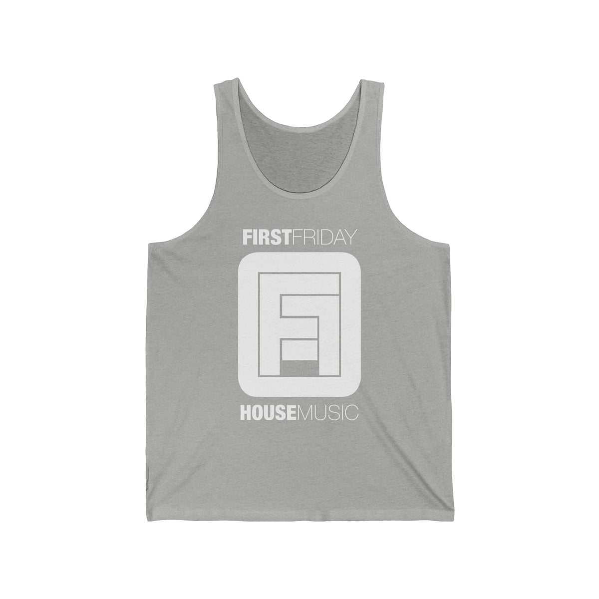 First Friday House Music Tank Top — Retro DJ Logo Clubwear
