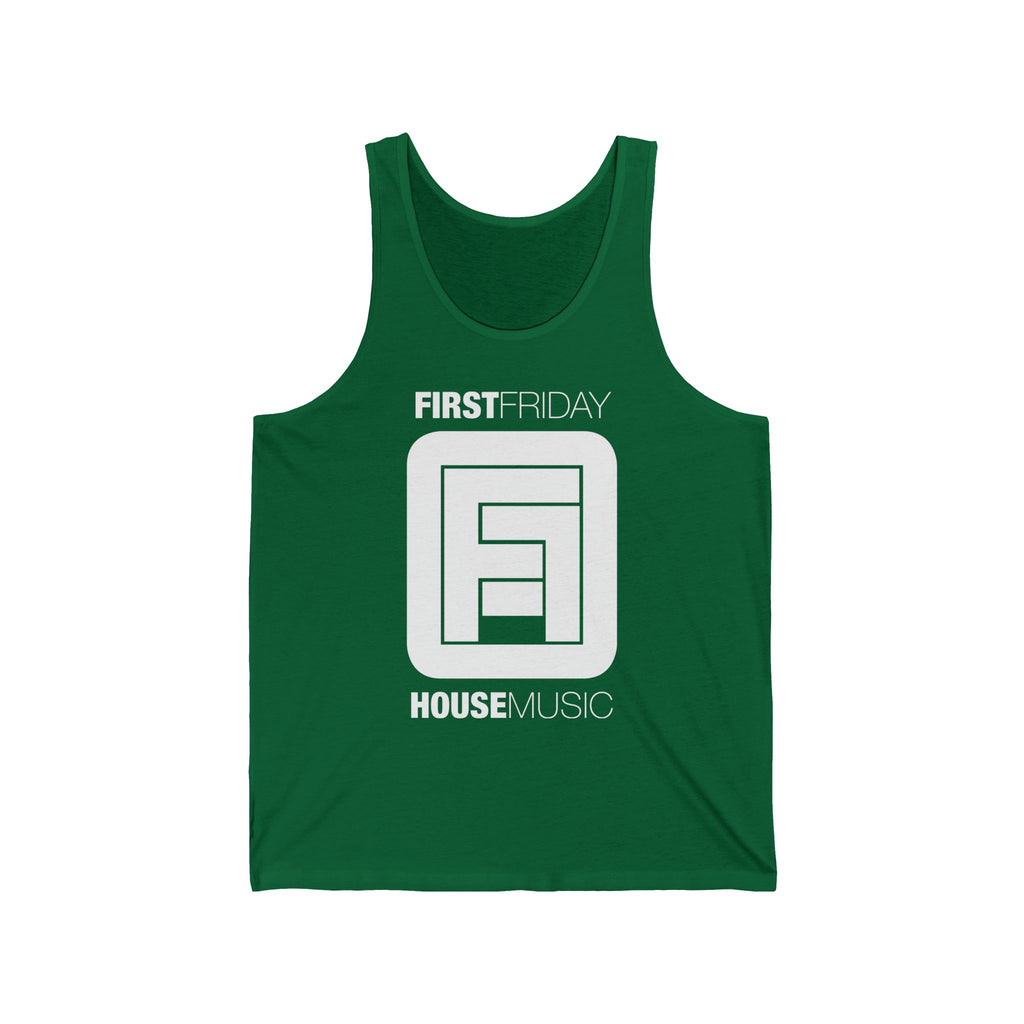 First Friday House Music Tank Top — Retro DJ Logo Clubwear