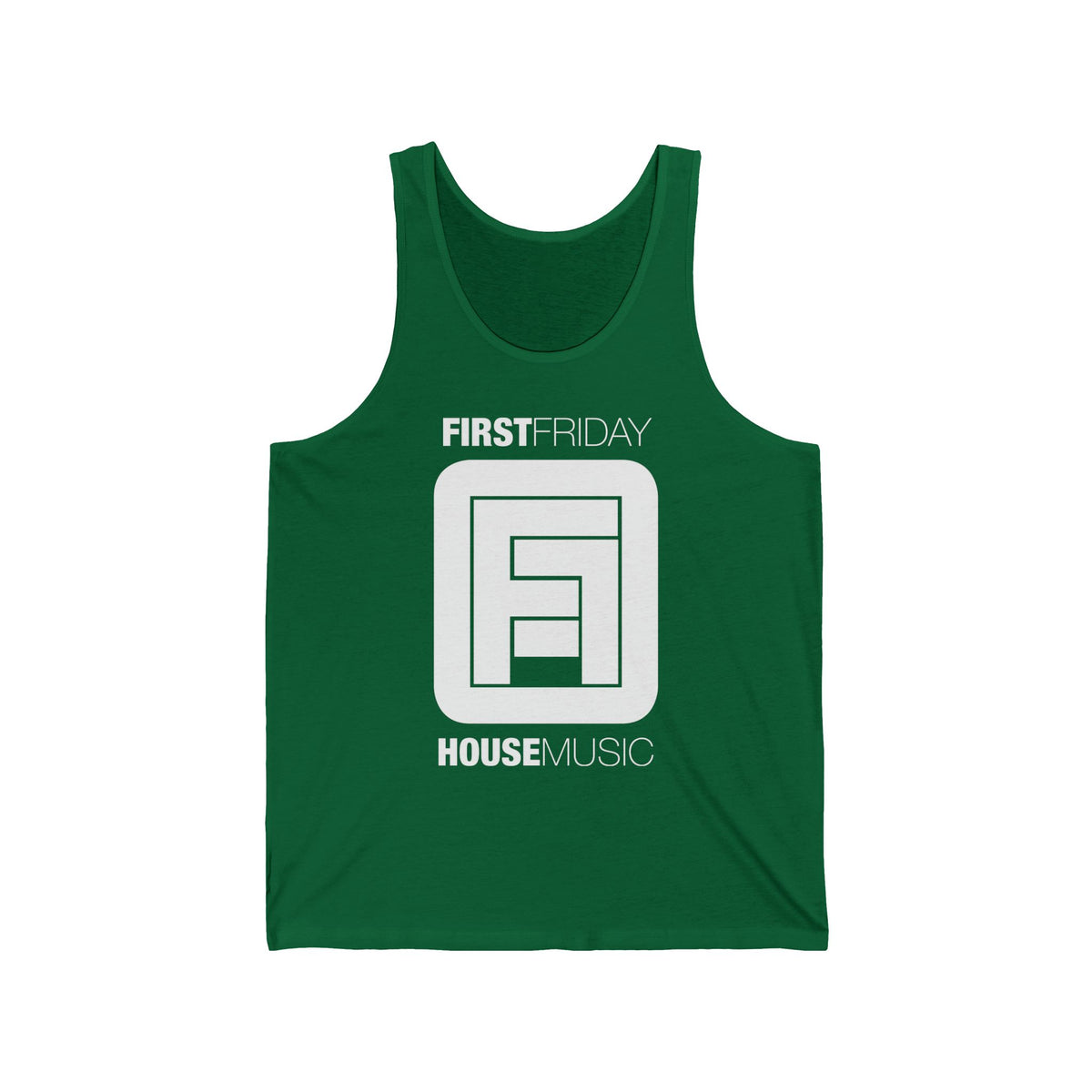 First Friday House Music Tank Top — Retro DJ Logo Clubwear